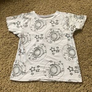 moon sun and stars crop top size small